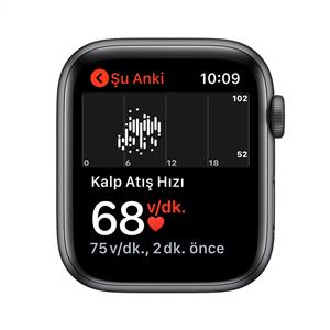 Apple Watch SE GPS, 44mm Space Gray Aluminium Case with Black Sport Band