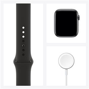 Apple Watch SE GPS, 44mm Space Gray Aluminium Case with Black Sport Band