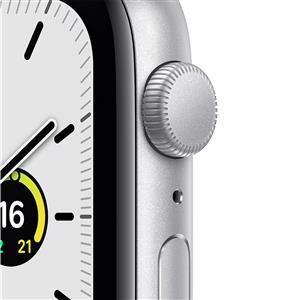 Apple Watch SE GPS, 44mm Silver Aluminium Case with White Sport Band