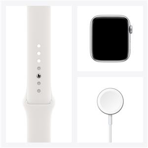 Apple Watch SE GPS, 44mm Silver Aluminium Case with White Sport Band