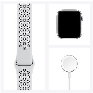 Apple Watch Nike SE GPS, 44mm Silver Aluminium Case with Pure Platinum/Black