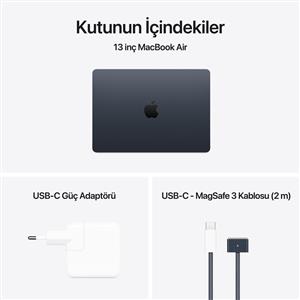 MacBook Air MW133TU/A M4 16Gb-512Gb Ssd-Liquid Retina-13.6inc-Gece Yarısı