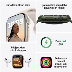 Apple Watch Series 7 GPS, 41mm Midnight Aluminium Case with Midnight Sport Band