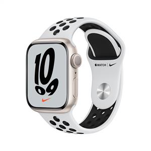 Apple Watch Nike Series 7 GPS, 41mm Starlight Aluminium Case with Pure Platinum