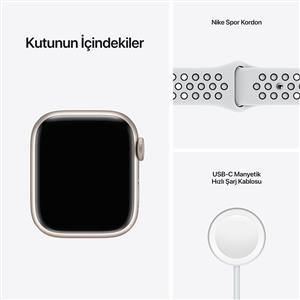 Apple Watch Nike Series 7 GPS, 41mm Starlight Aluminium Case with Pure Platinum