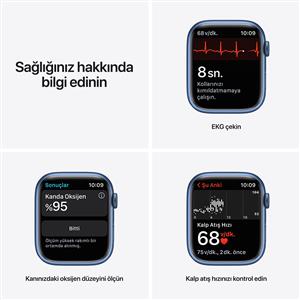 Apple Watch Series 7 GPS, 45mm Blue Aluminium Case with Abyss Blue Sport Band