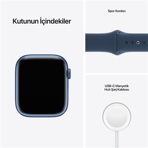 Apple Watch Series 7 GPS, 45mm Blue Aluminium Case with Abyss Blue Sport Band