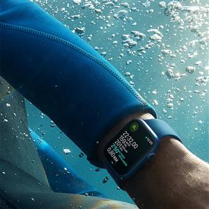 Apple Watch Series 7 GPS, 45mm Blue Aluminium Case with Abyss Blue Sport Band