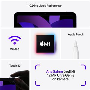 Ipad Air 5.Nesil 256GB WIFI 10.9''Liquid Retina Ekran iPadOS Tablet Starlight