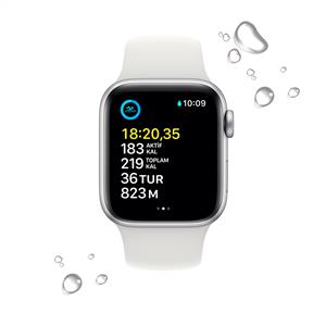 Apple Watch SE GPS 44mm Silver Aluminium Case with White Sport Band