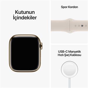 Apple Watch Series 8 GPS + Cellular 45mm Gold Stainless Steel Case with Starligh