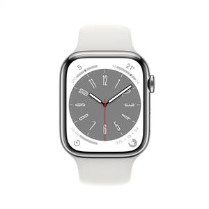Apple Watch Series 8 GPS + Cellular 41mm Silver Stainless Steel Case with White