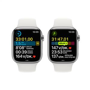Apple Watch Series 8 GPS + Cellular 41mm Silver Stainless Steel Case with White