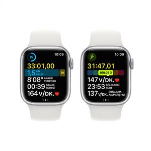 Apple Watch Series 8 GPS 41mm Silver Aluminium Case with White Sport Band