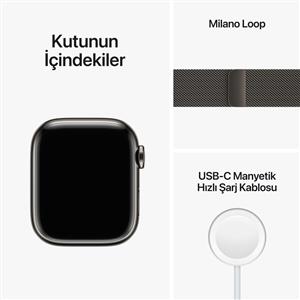 Apple Watch Series 8 GPS + Cellular 45mm Graphite Stainless Steel Case with Grap