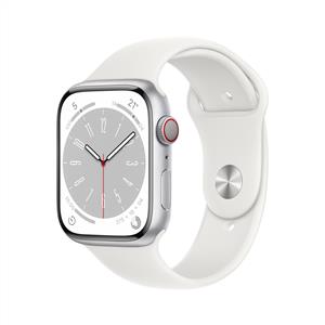 Apple Watch Series 8 GPS + Cellular 41mm Silver Aluminium Case with White Sport