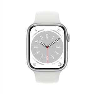 Apple Watch Series 8 GPS + Cellular 45mm Silver Aluminium Case with White