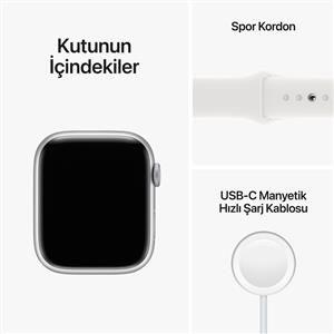 Apple Watch Series 8 GPS + Cellular 41mm Silver Aluminium Case with White Sport