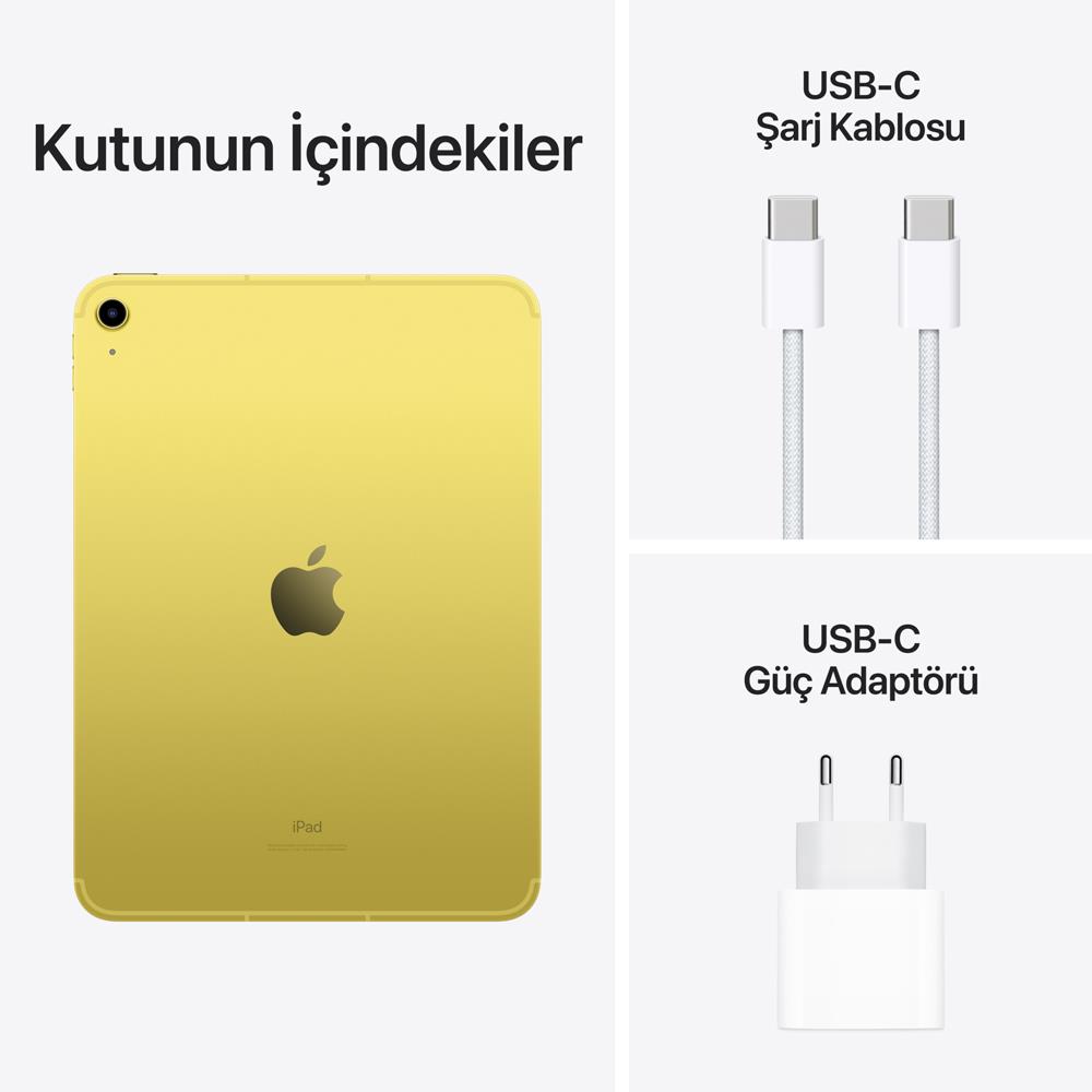 iPad 10.Nesil 64GB Wi-Fi+Cellular 10.9''Liquid Retina Ekran iPadOS