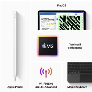 iPad Pro 6.Nesil 512GB WIFI+Cellu.12.9''LiquidRetinaXDREkran iPadOS Tablet U.Gri