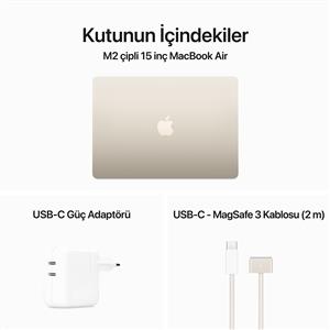 MacBook Air MQKV3TU/A M2 8Gb-512Gb Ssd-Liquid Retina-15.3inc-Yıldız ışığı