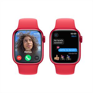 Apple Watch Series 9 GPS + Cellular 41mm RED Aluminium RED Sport Band Akıllı Saat - S/M
