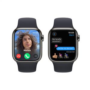 Apple Watch Series 9 GPS + Cellular 41mm Graphite Stainless Mid Sport Band Akıllı Saat M/L