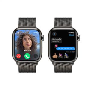 Apple Watch Series 9 GPS + Cellular 41mm Akıllı Saat Graphite Stainles Graphite Milan Loop