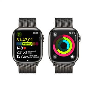 Apple Watch Series 9 GPS + Cellular 41mm Akıllı Saat Graphite Stainles Graphite Milan Loop