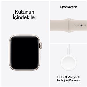 Apple Watch SE GPS 40mm Akıllı Saat Aluminium Case with Starlight Sport Band - S/M