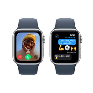 Apple Watch SE GPS 40mm Akıllı Saat Silver Aluminium Case with Storm Blue Sport Band - S/M