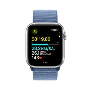 Apple Watch SE GPS 44mm Akıllı Saat Silver Aluminium Case with Winter Blue Sport Loop-NEW