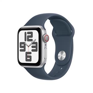 Apple Watch SE GPS + Cellular 40mm Silver with Storm Blue Sport Band - S/M