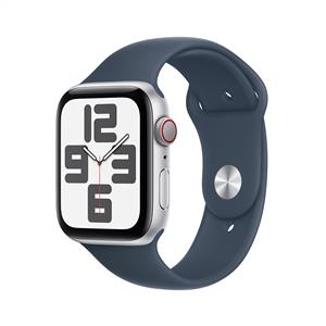 Apple Watch SE GPS + Cellular 44mm Akıllı Saat Silver with Storm Blue Sport Band - S/M