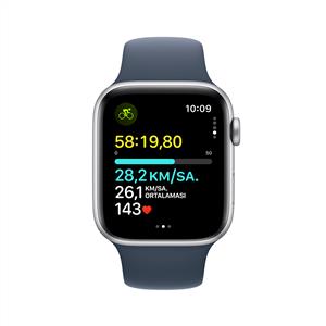Apple Watch SE GPS + Cellular 44mm Akıllı Saat Silver with Storm Blue Sport Band - S/M