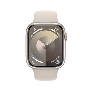 Apple Watch Series 9 GPS 45mm Akıllı Saat Starlight with Starlight Sport Band - M/L