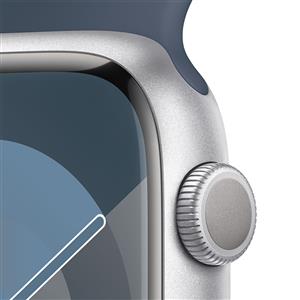 Apple Watch Series 9 GPS 45mm Akıllı Saat Silver with Storm Blue Sport Band - S/M