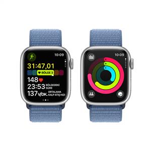 Apple Watch Series 9 GPS + Cellular 41mm Silver with Winter Blue Sport Loop