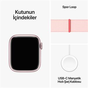 Apple Watch Series 9 GPS + Cellular 41mm Akıllı Saat Pink with Light Pink Sport Loop