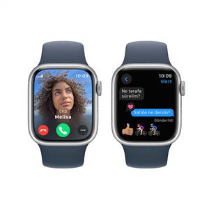 Apple Watch Series 9 GPS + Cellular 41mm Akıllı Saat with Storm Blue Sport Band -M/L