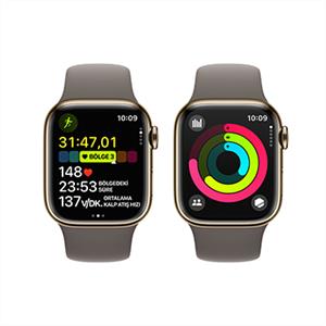Apple Watch Series 9 GPS + Cellular 41mm Gold Stainless Steel Case with Gold