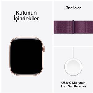 Apple Watch Series 10 GPS 42mm Rose Gold Aluminium Case with Plum Sport Loop (Demo)