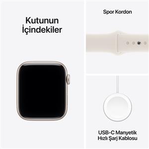 Apple Watch SE 3 GPS 44mm Starlight Aluminium Case with Starlight Sport Band-S/M