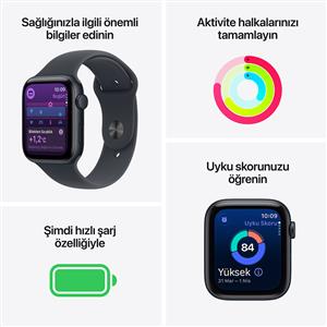 Apple Watch SE 3 GPS 44mm Midnight Aluminium Case with Midnight Sport Band - M/L