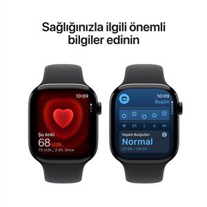Apple Watch Series 11 GPS 46mm Jet Black Aluminium Case with Black Sport Band S/M