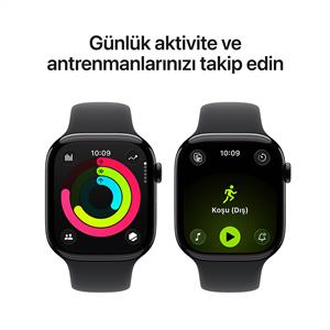 Apple Watch Series 11 GPS 42mm Jet Black Aluminium Case with Black Sport Band - S/M
