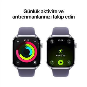 Apple Watch Series 11 GPS 42mm Silver Aluminium Case with Purple Fog Sport Band - M/L