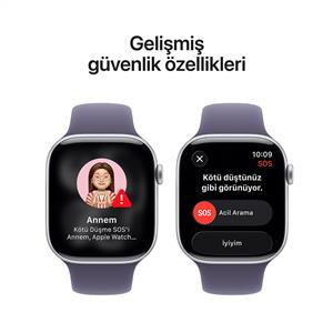 Apple Watch Series 11 GPS 42mm Silver Aluminium Case with Purple Fog Sport Band - M/L