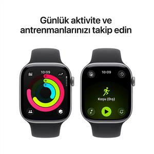 Apple Watch Series 11 GPS 46mm Space Grey Aluminium Case with Black Sport Band S/M