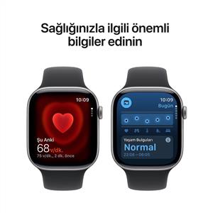 Apple Watch Series 11 GPS 46mm Space Grey Aluminium Case with Black Sport Band S/M